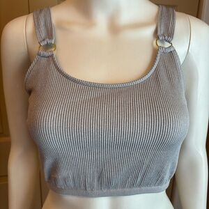 Aerie Gray Ribbed Crop Top
